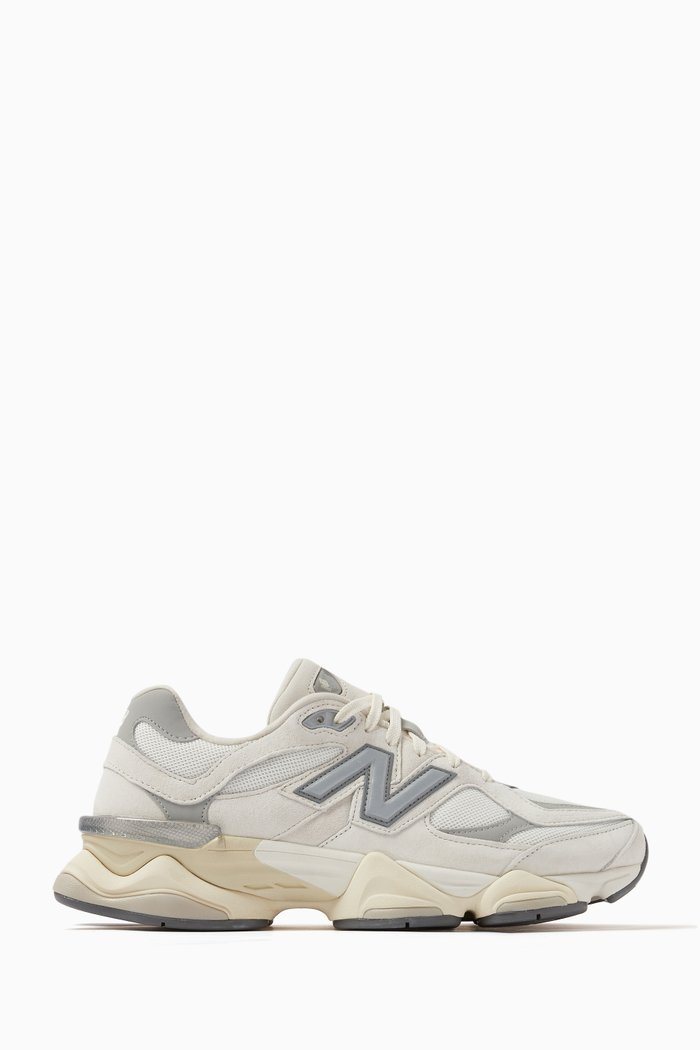 

9060 Low-top Sneakers in Mesh & Suede, White