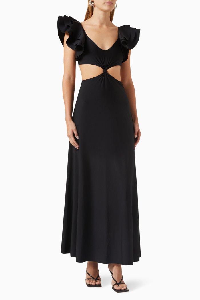Solsticio Maxi Dress, Black
