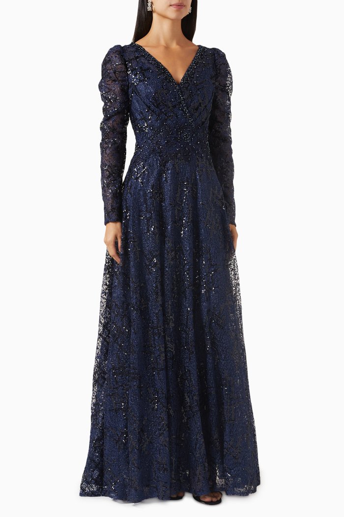 

Embellished Gown, Blue