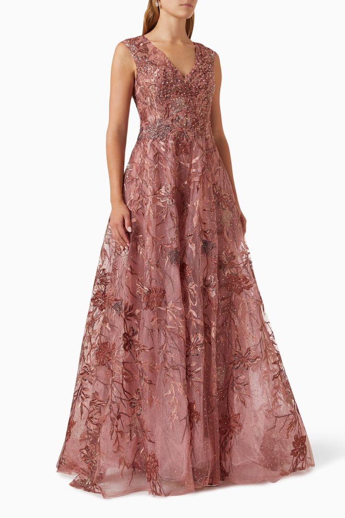 

Embroidered Gown, Red