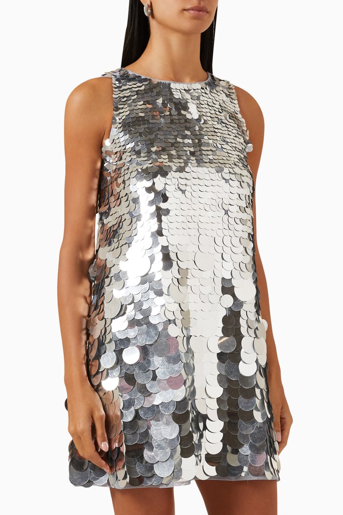

Disc Sequin Mini Dress, Silver
