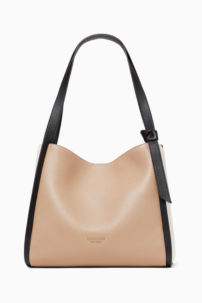 

Knot Shoulder Bag in Pebbled Leather, Neutral