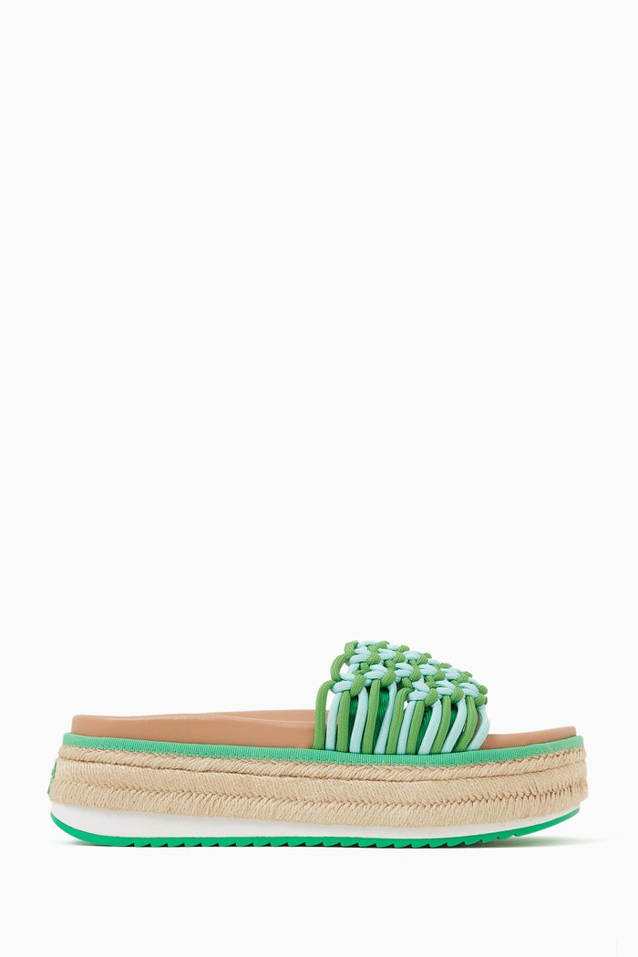 

Vita Platform Wedges in Cotton Rope, Green