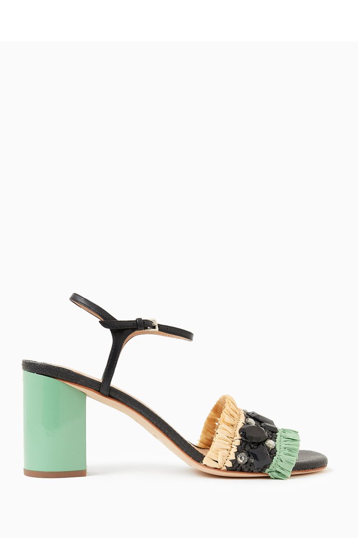 Bora Bora 80 Sandals in Leather, Black