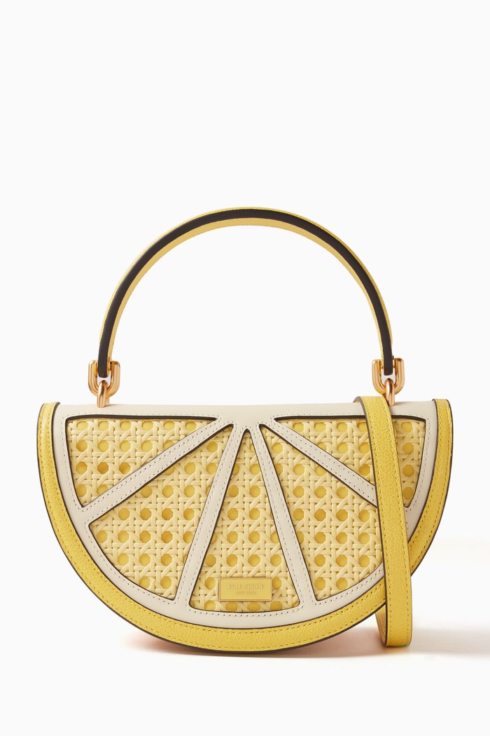 

Lemon Drop 3D Crossbody Bag in Wicker, Yellow