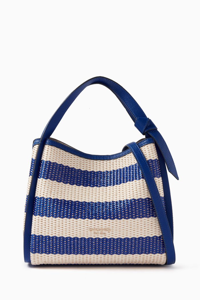 

Knott Medium Crossbody Bag in Straw, Blue