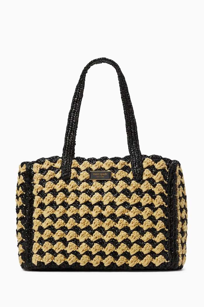 

Staci Tote Bag in Raffia, Black