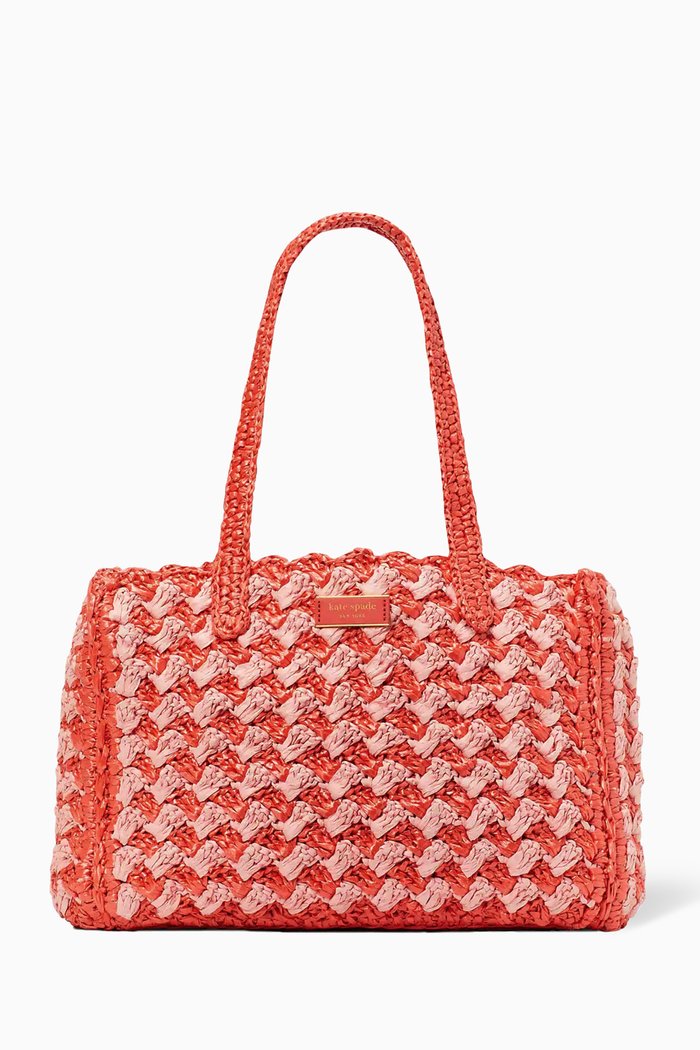 

Staci Tote Bag in Raffia, Red