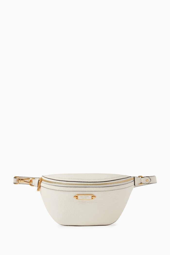 

Medium Gramercy Belt Bag in Pebbled Leather, White