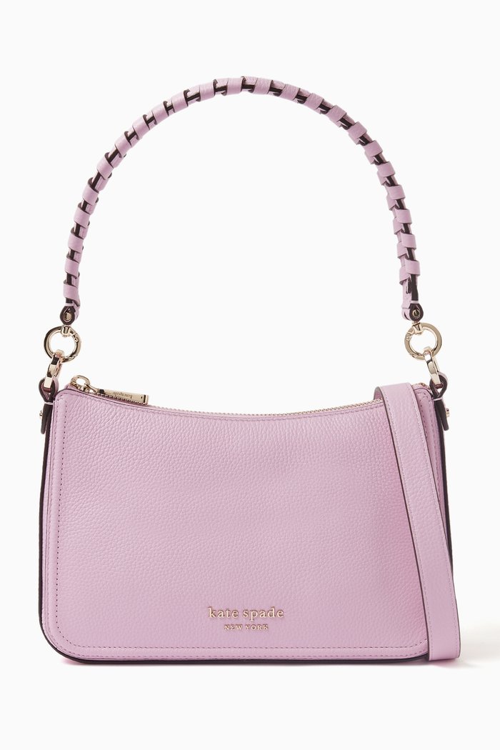 

Medium Hudson Crossbody Bag in Leather, Purple