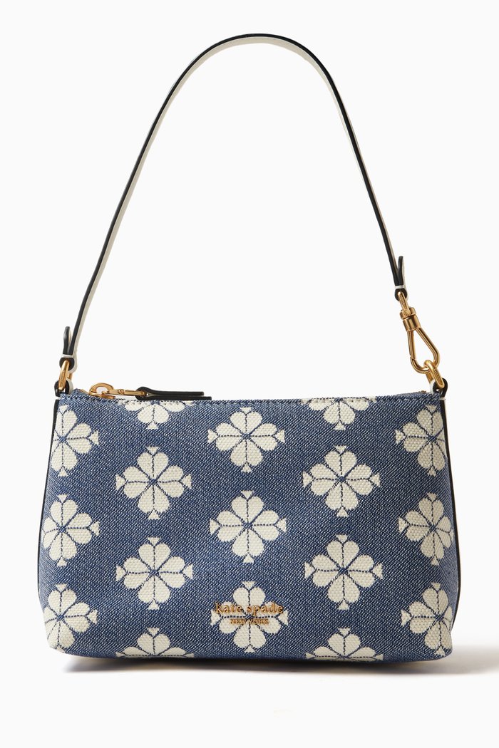 

Spade Flower East West Pochette in Canvas Jacquard, White