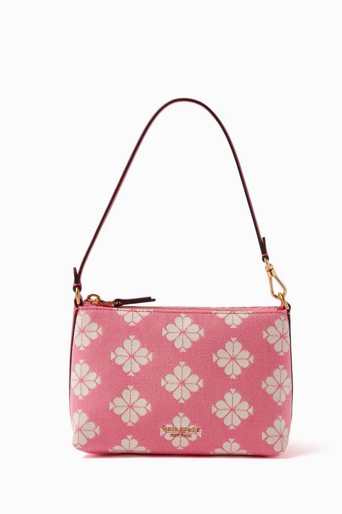 

Spade Flower East West Pochette in Canvas Jacquard, Pink