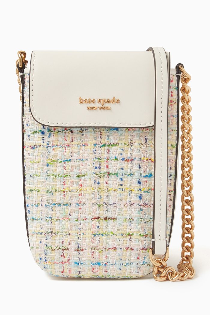 

Steffie North South Phone Crossbody in Tweed, Neutral