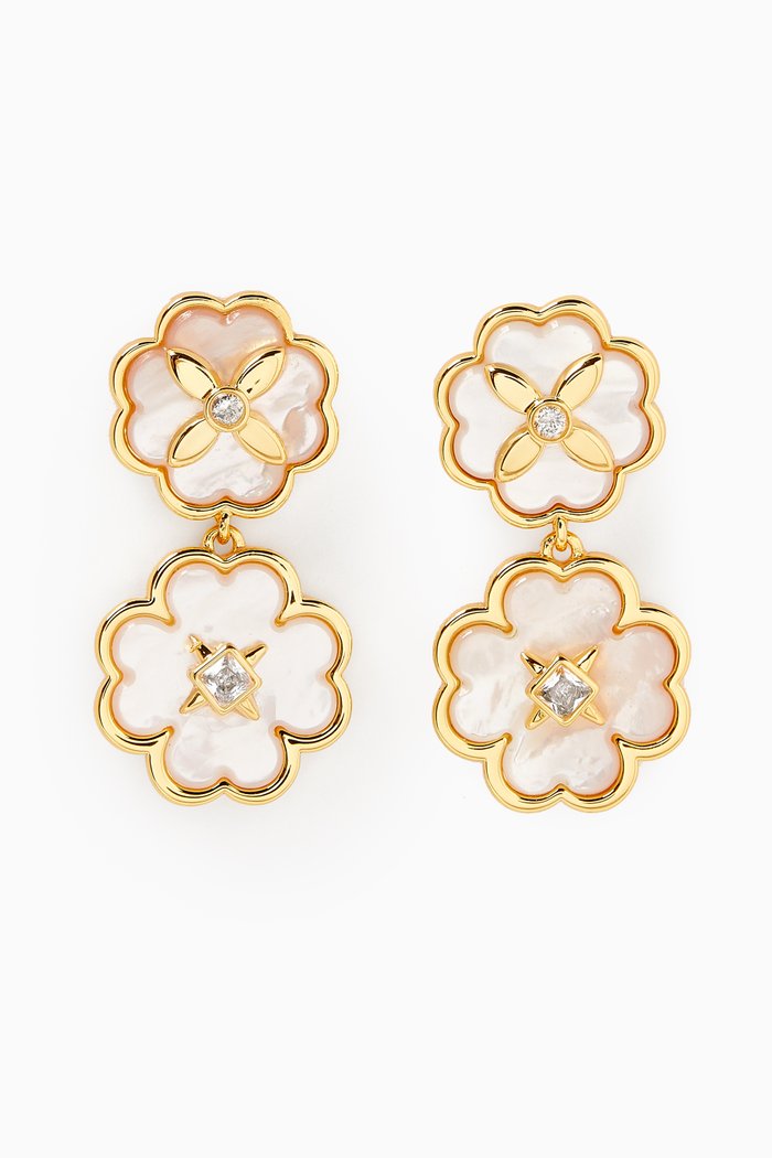 

Heritage Bloom Drop Earrings, White