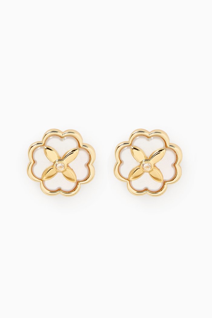 

Heritage Bloom Studs, White