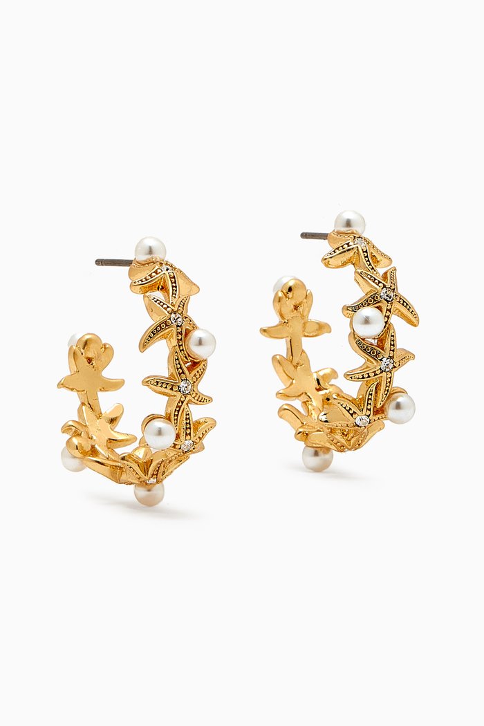 Sea Star Hoop Earrings, Multicolour