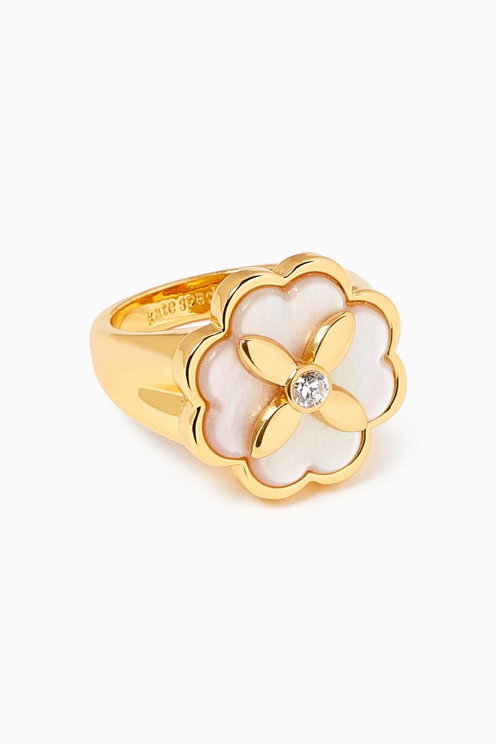 

Heritage Bloom Signet Ring, White