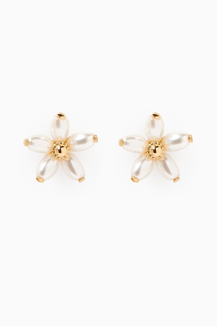 

Fresh Squeeze Pearl Flower Studs, White