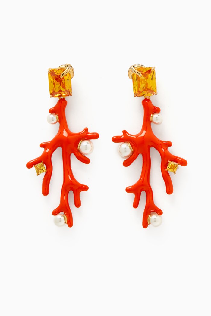 

Reed Treasure Coral Drop Earrings, Pink