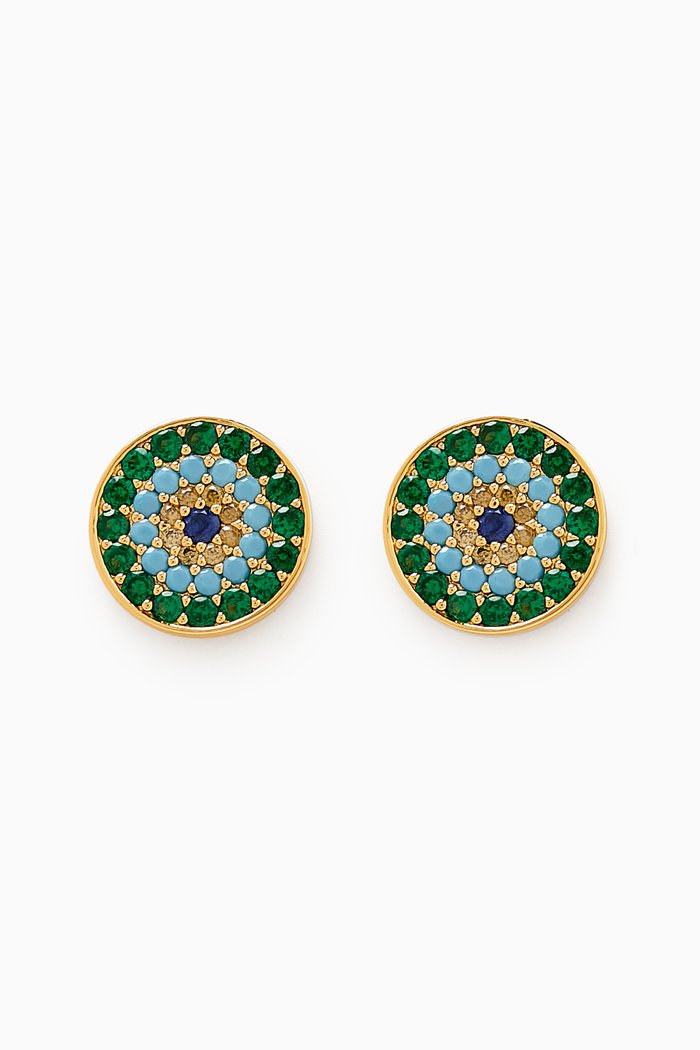 

Evil Eye Mini Stud Earrings, Green