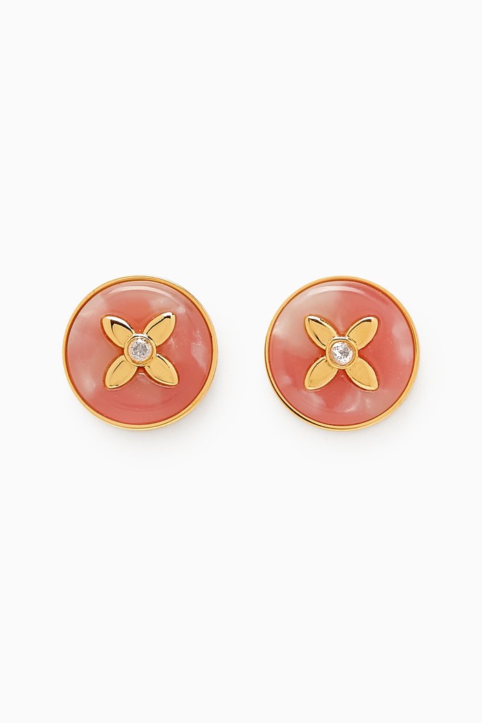 

Breeze Along Stud Earrings, Pink