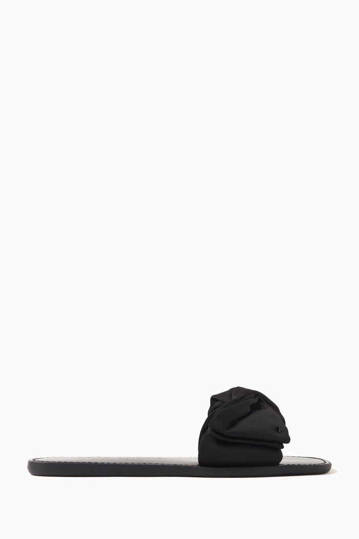 

Bikini Bow Slides in Neoprene, Black