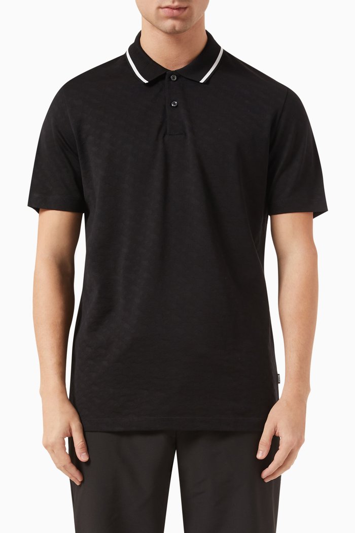 

Polo Shirt in Cotton Piqué, Black