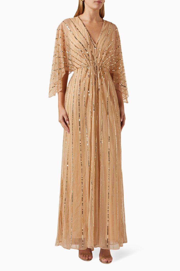 Beaded Gown, Neutral