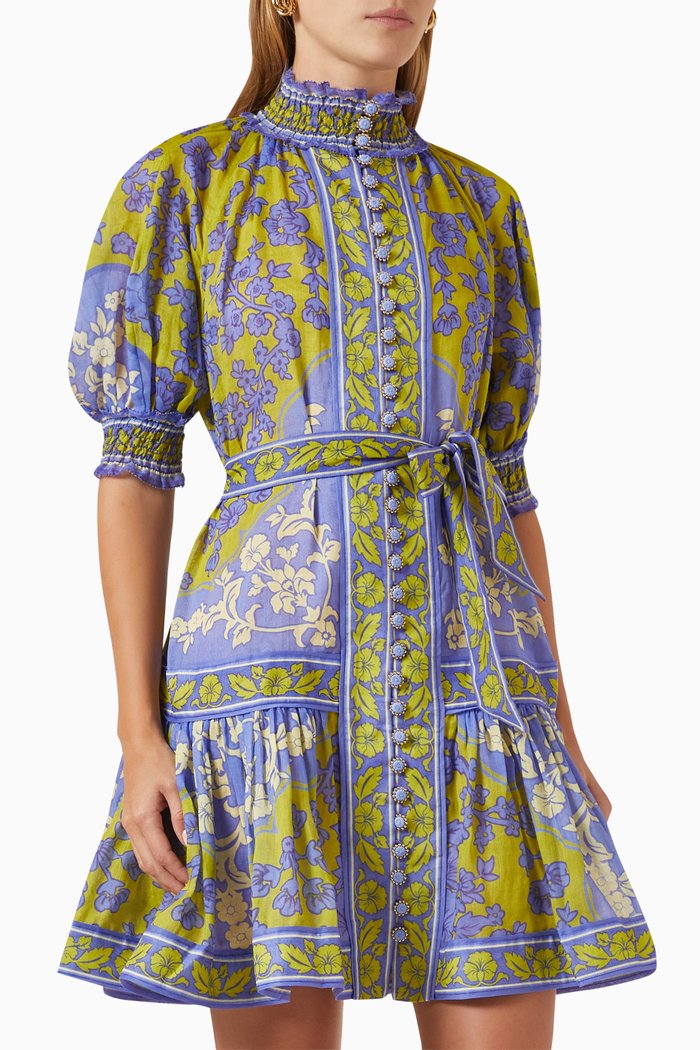 

Raie Lantern Mini Dress, Green