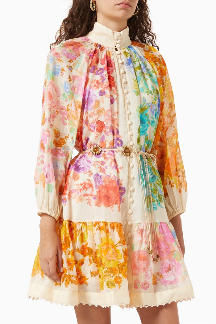 

Raie Lantern Mini Dress, Multicolour