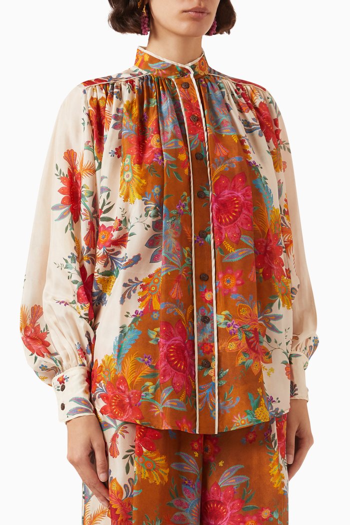 

Ginger Relaxed Blouse in Silk, Multicolour