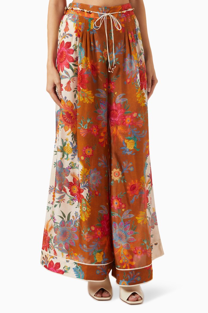 

Ginger Relaxed Pants in Silk, Multicolour