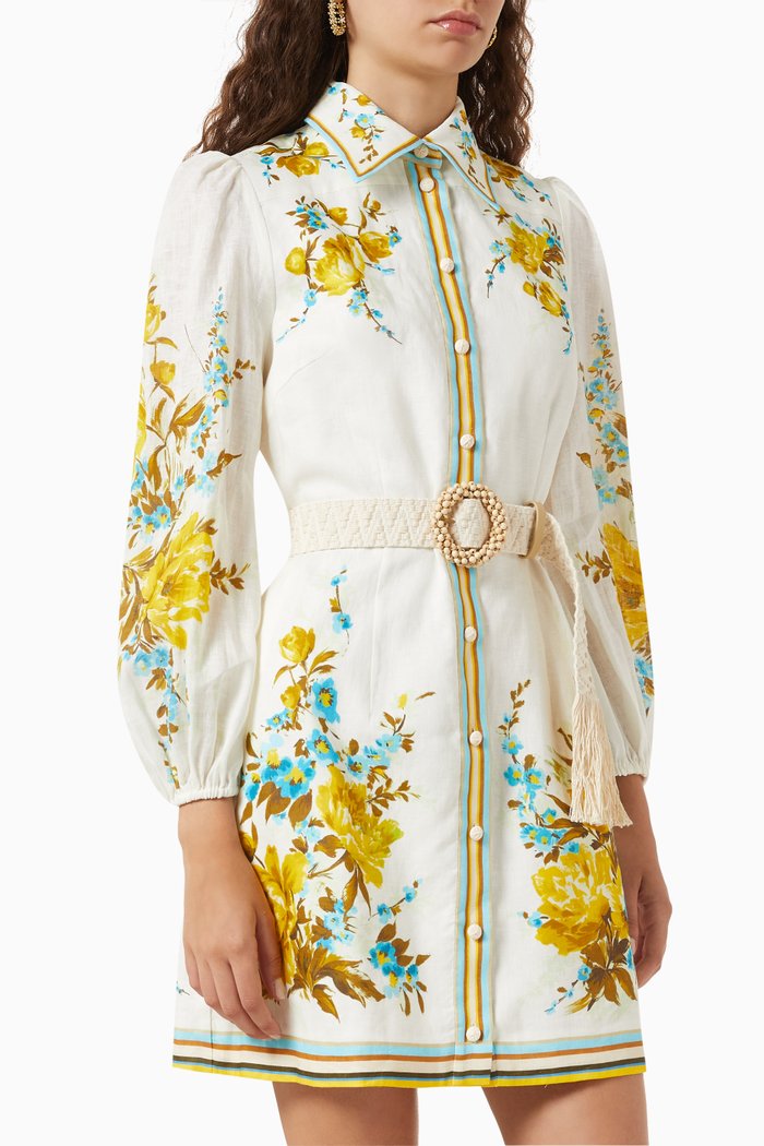 

Halcyon Shirt Dress in Linen, Multicolour
