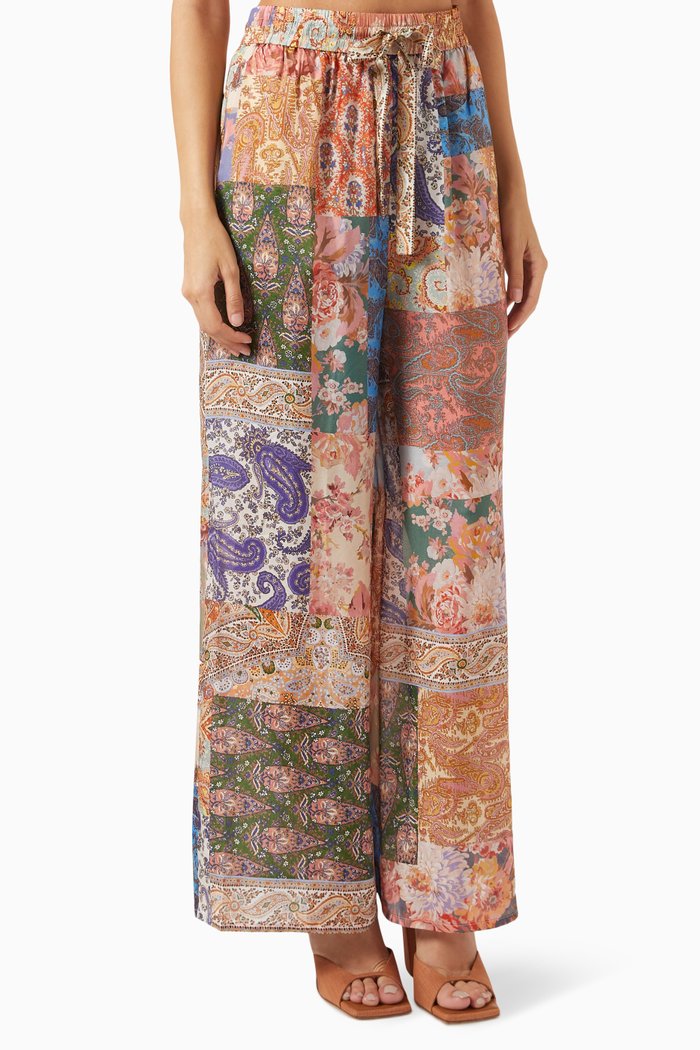 

Devi Relaxed Pants in Silk, Multicolour