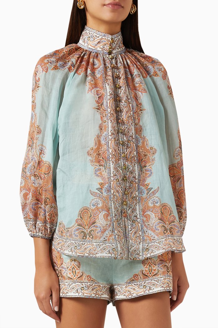 

Devi Billow Blouse, Blue