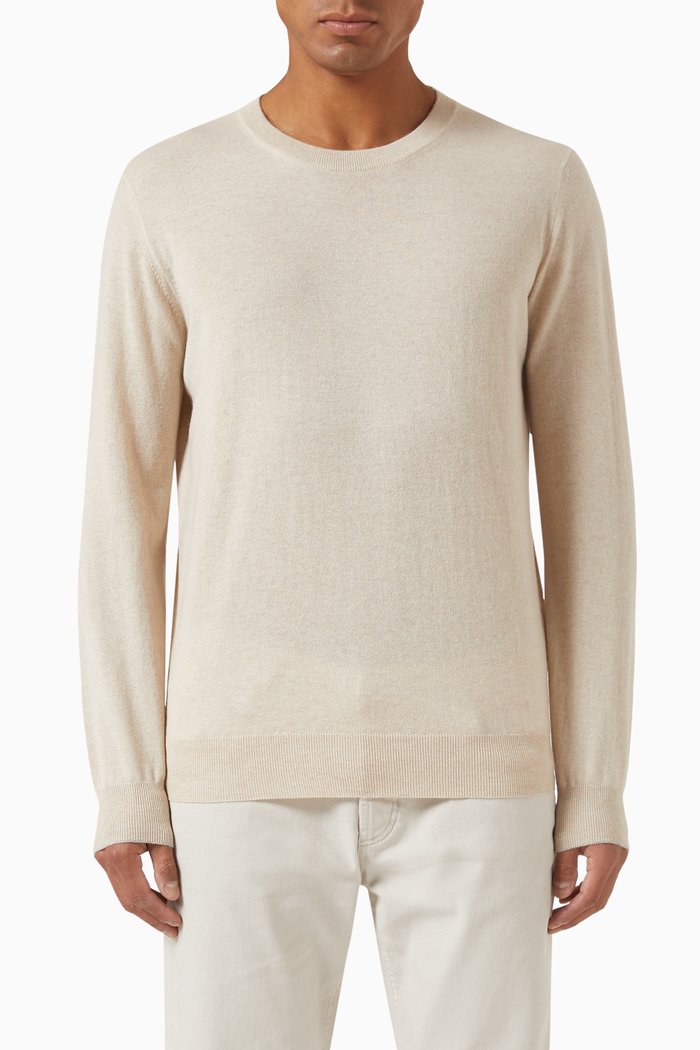 

Crewneck Sweater in Cashmere Lithe Yarn, Neutral