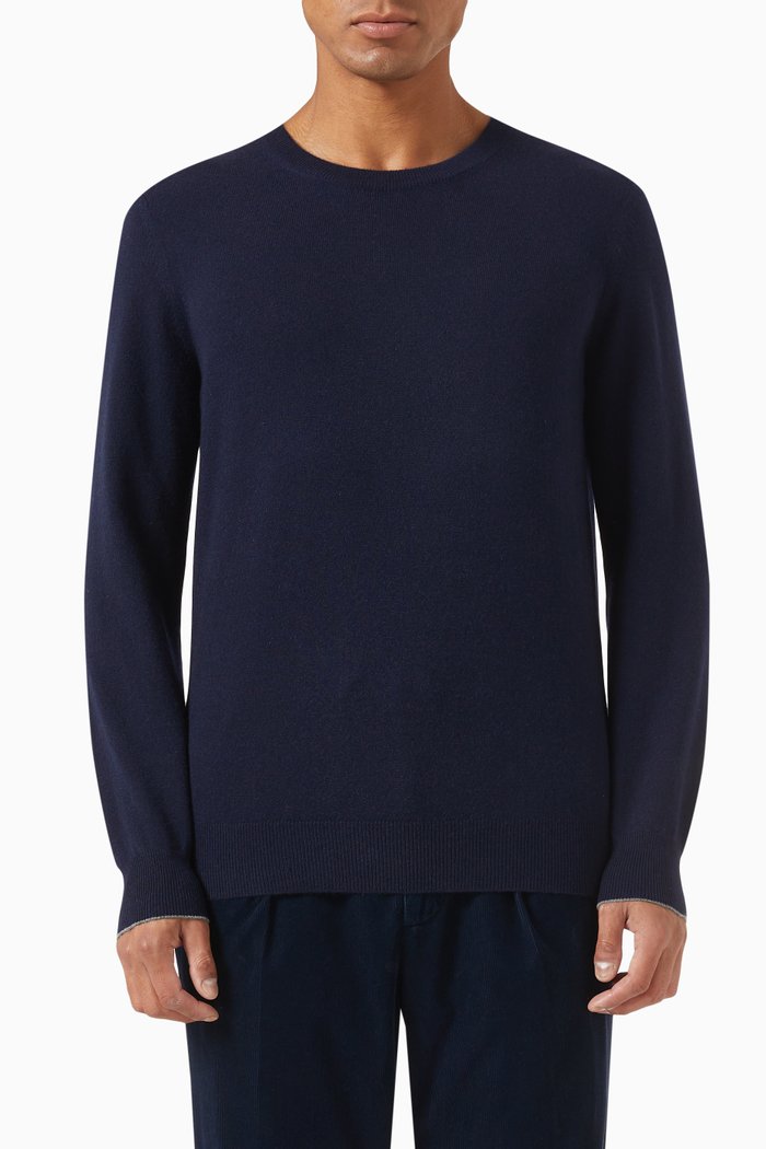 

Crewneck Sweater in Cashmere, Blue