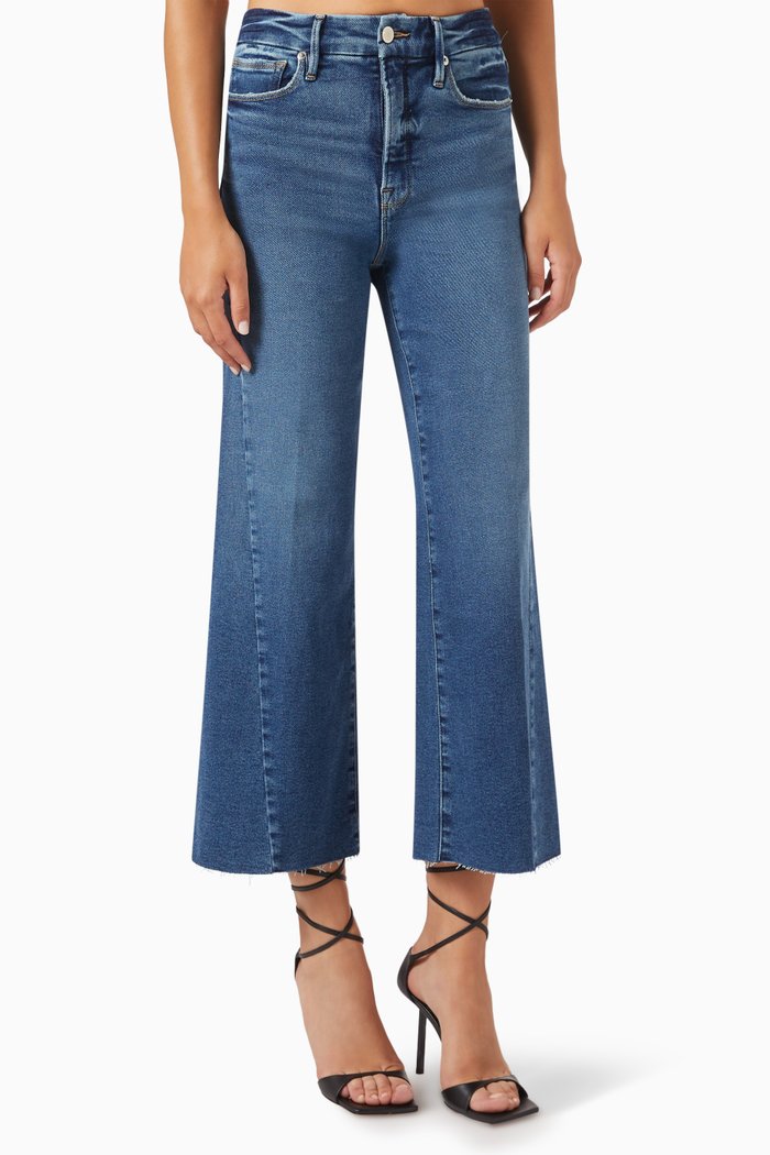 

Good Waist Palazzo Crop Jeans, Blue