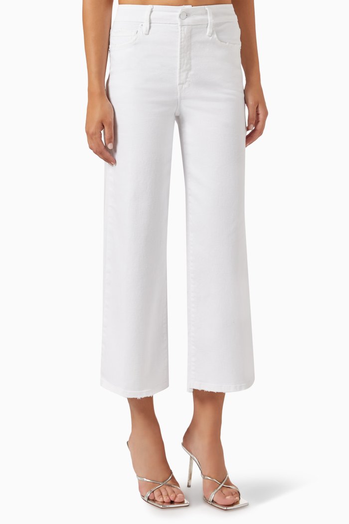 

Good Waist Palazzo Crop Jeans, White