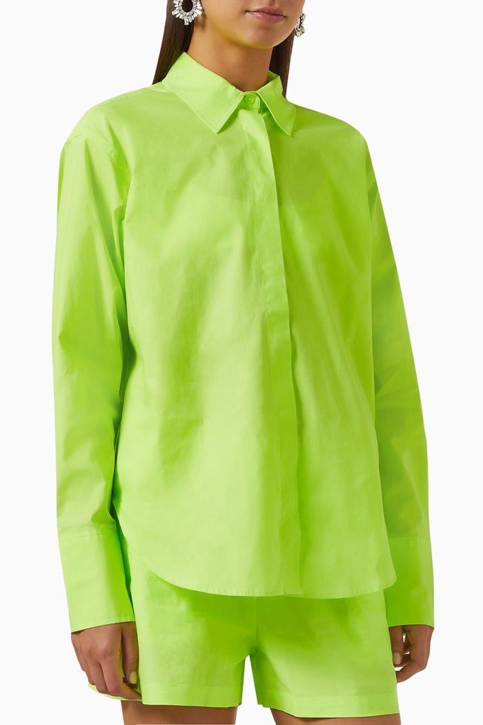 

Weekend Shirt in Coated-poplin, Green