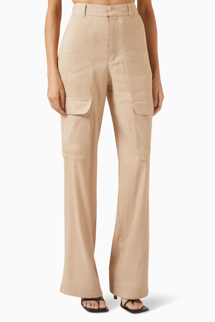 Cargo Pants in Linen-blend, Neutral