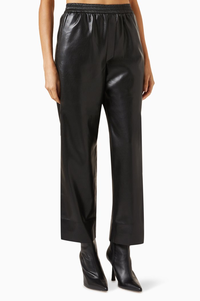 

Odessa Straight-fit Pants in Leather, Black
