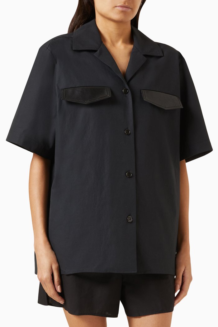 

Emina Boxy-fit Shirt in Cotton, Black