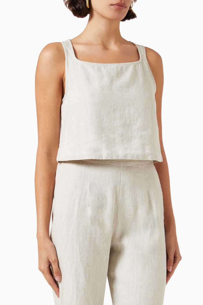 Val Top in Linen, Neutral