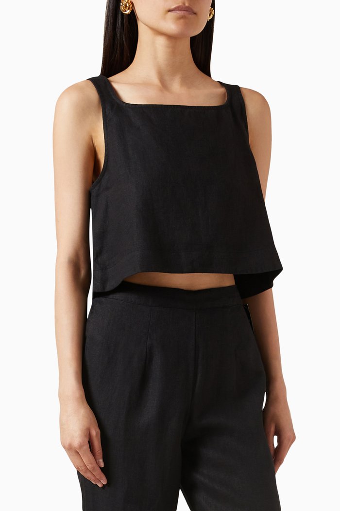 

Val Top in Linen, Black