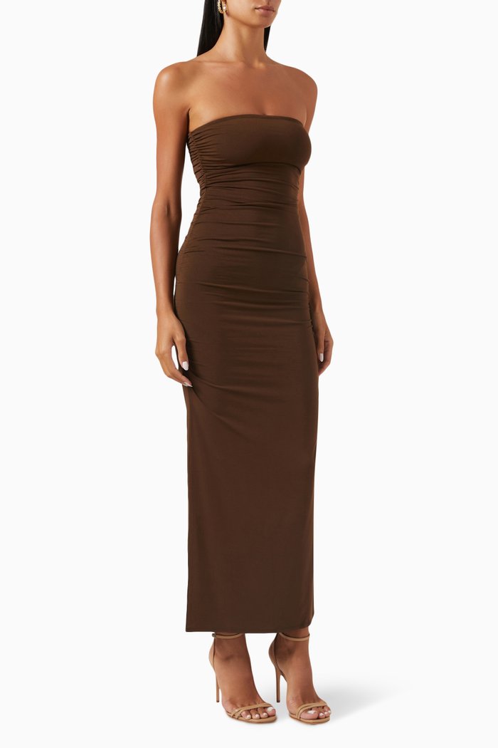 

Isabela Midi Dress in Stretch-jersey, Brown