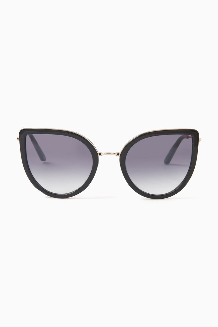 

The Moonshine Sunglasses in Acetate & Metal, Black