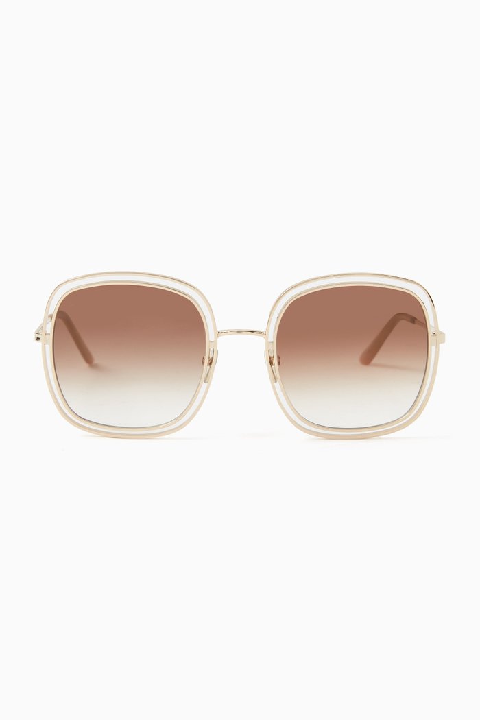 

The Ema Sunglasses in Acetate & Metal, Gold