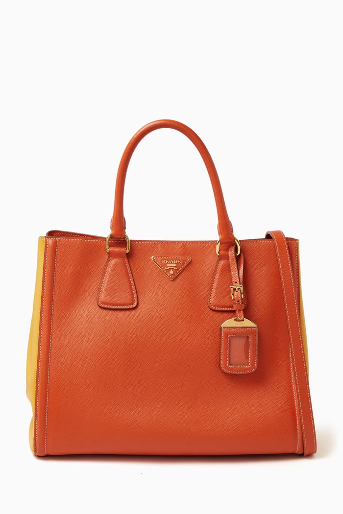 

Two-tone Galleria Tote Bag in Saffiano Leather, Orange