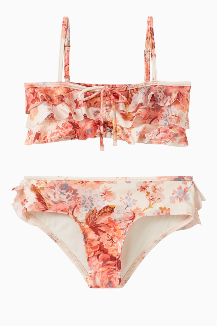 

Devi Frill Bikini Set in Lycra, Orange
